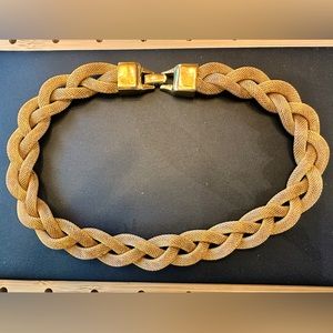 Vintage (ca. 1960) Gold Plated Braided Mesh Necklace
